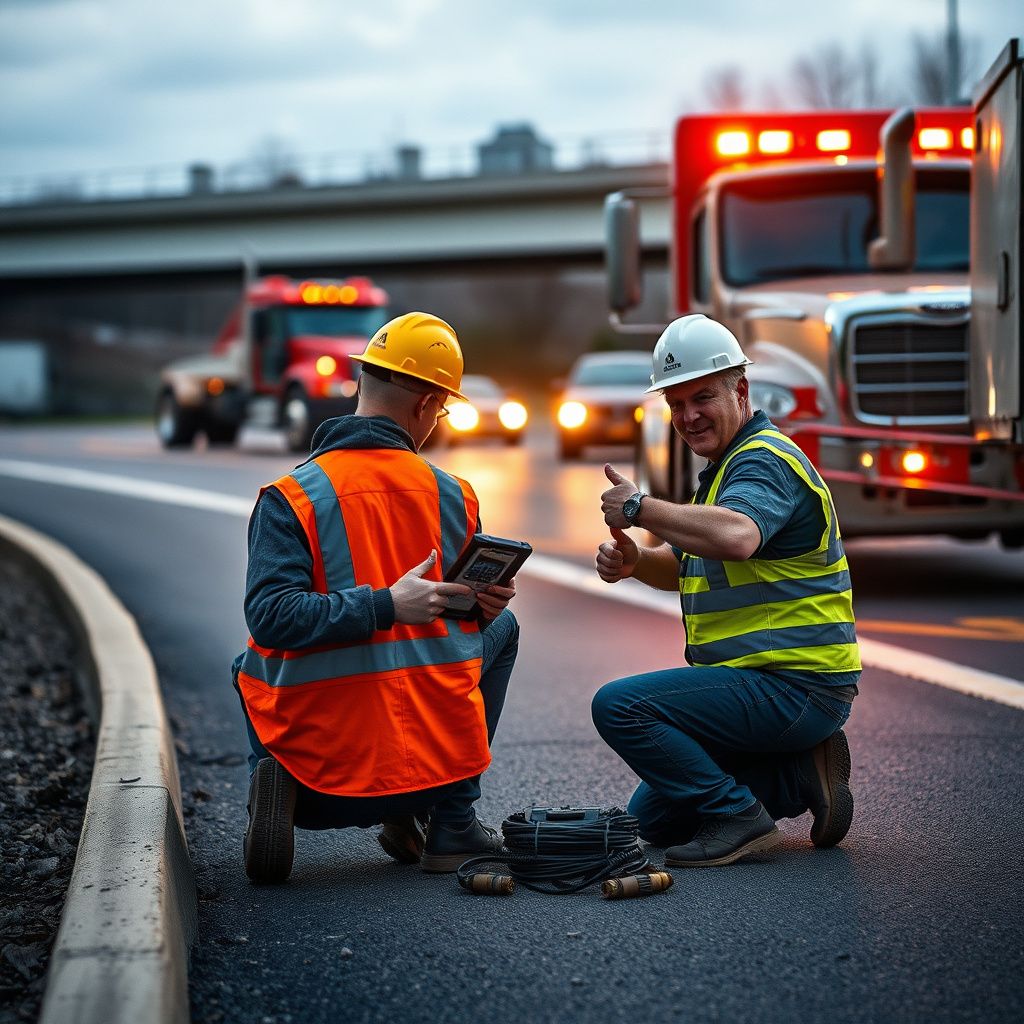 A professional tow operator securing a vehicle onto a flatbed truck safely in Menomonee Falls.